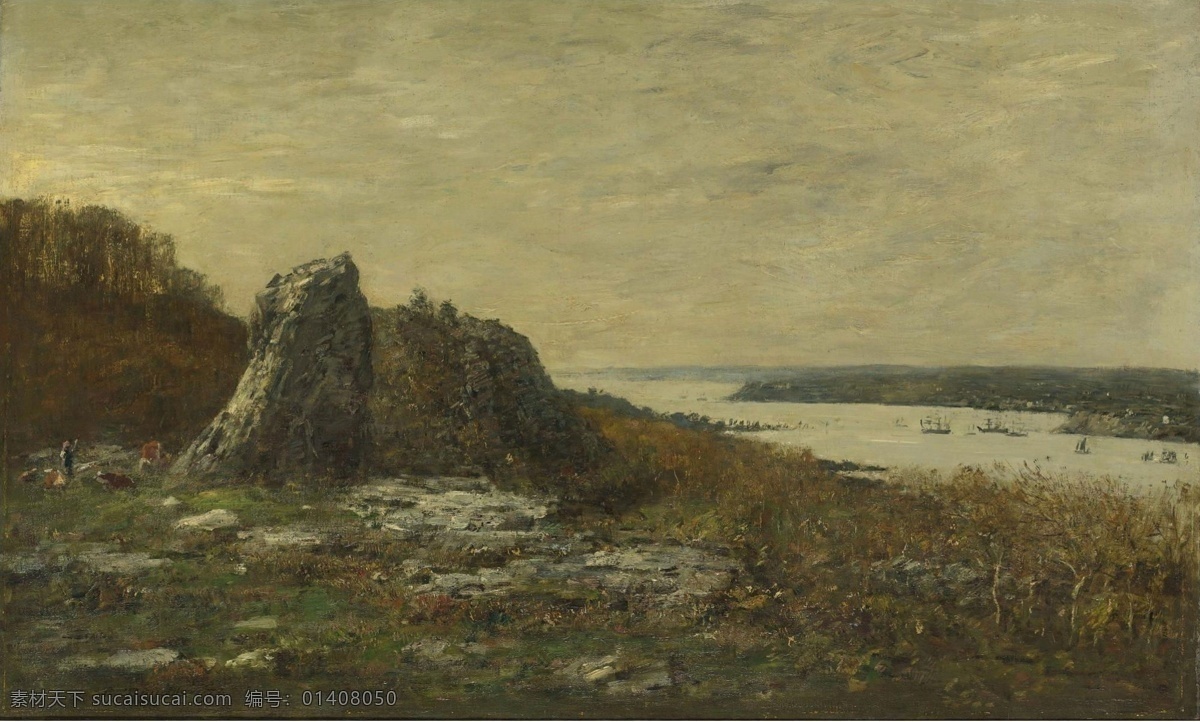 大师 画家 风景画 静物 油画 建筑 装饰画 river elorn estuary the brest of outskirts boudin eugene 人物 高清 西方 国外 现代 家居装饰素材