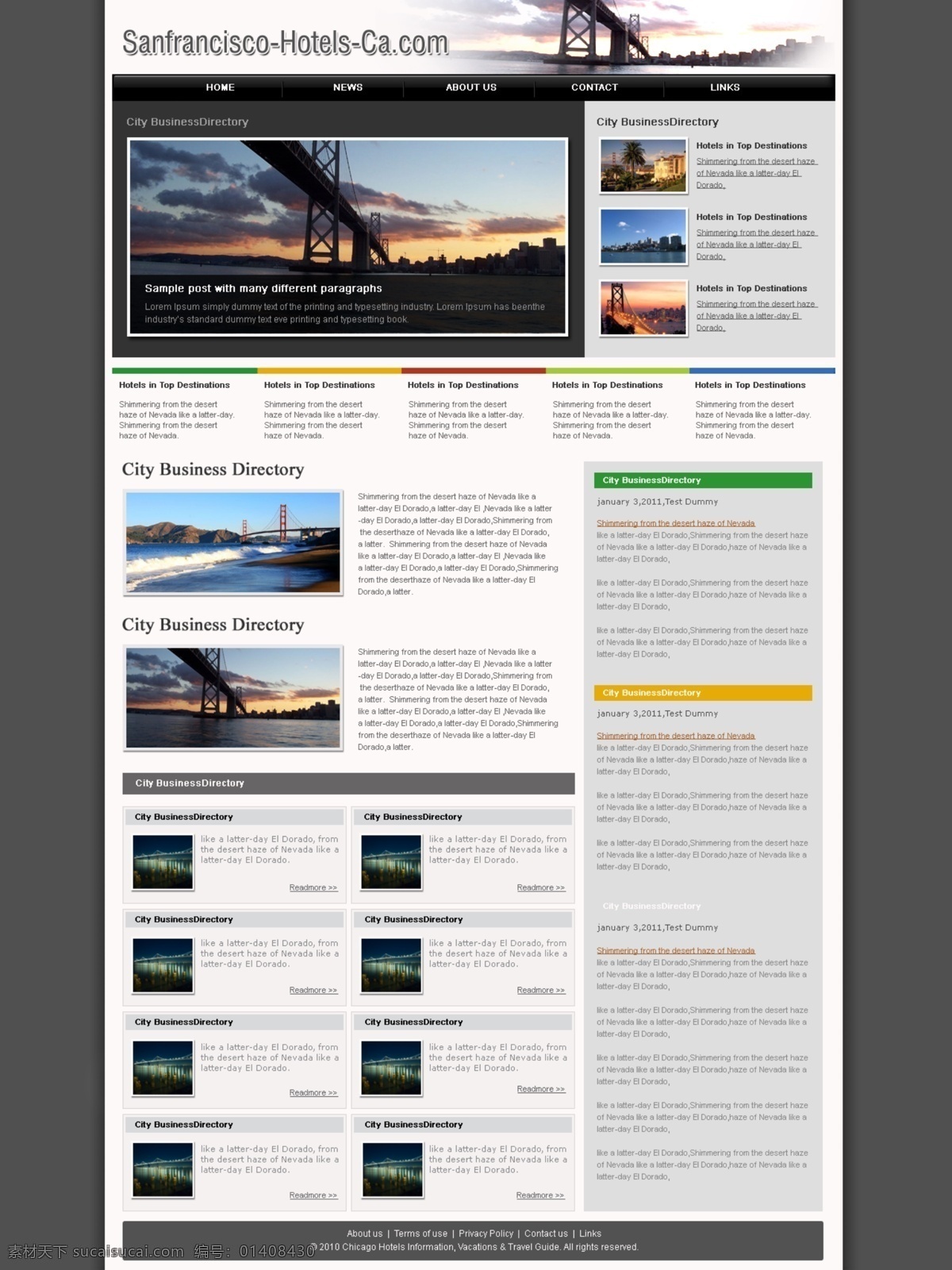 旅游 欧美模板 网页模板 源文件 旧金山 sanfrancisco 城市旅游模板 网页素材