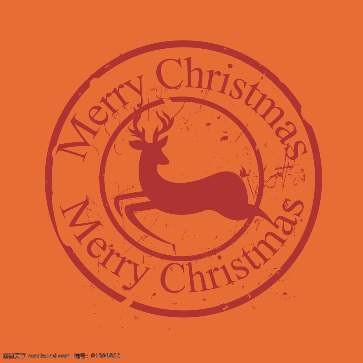 圣诞 图标 矢量 圣诞节 麋鹿 橘色 矢量素材 设计素材