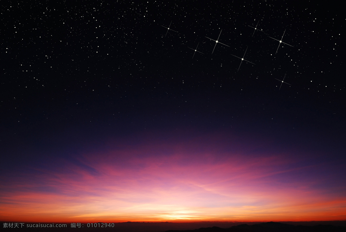 夜空繁星 夜空 繁星 星星 黄昏 日落 自然景观 自然风景