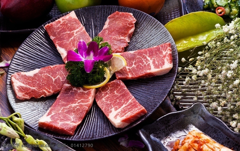 韩国烤肉 韩式烤肉 烤肉 鲜肉 烧烤 韩国料理 韩式烧烤 肉片 高清 餐饮美食