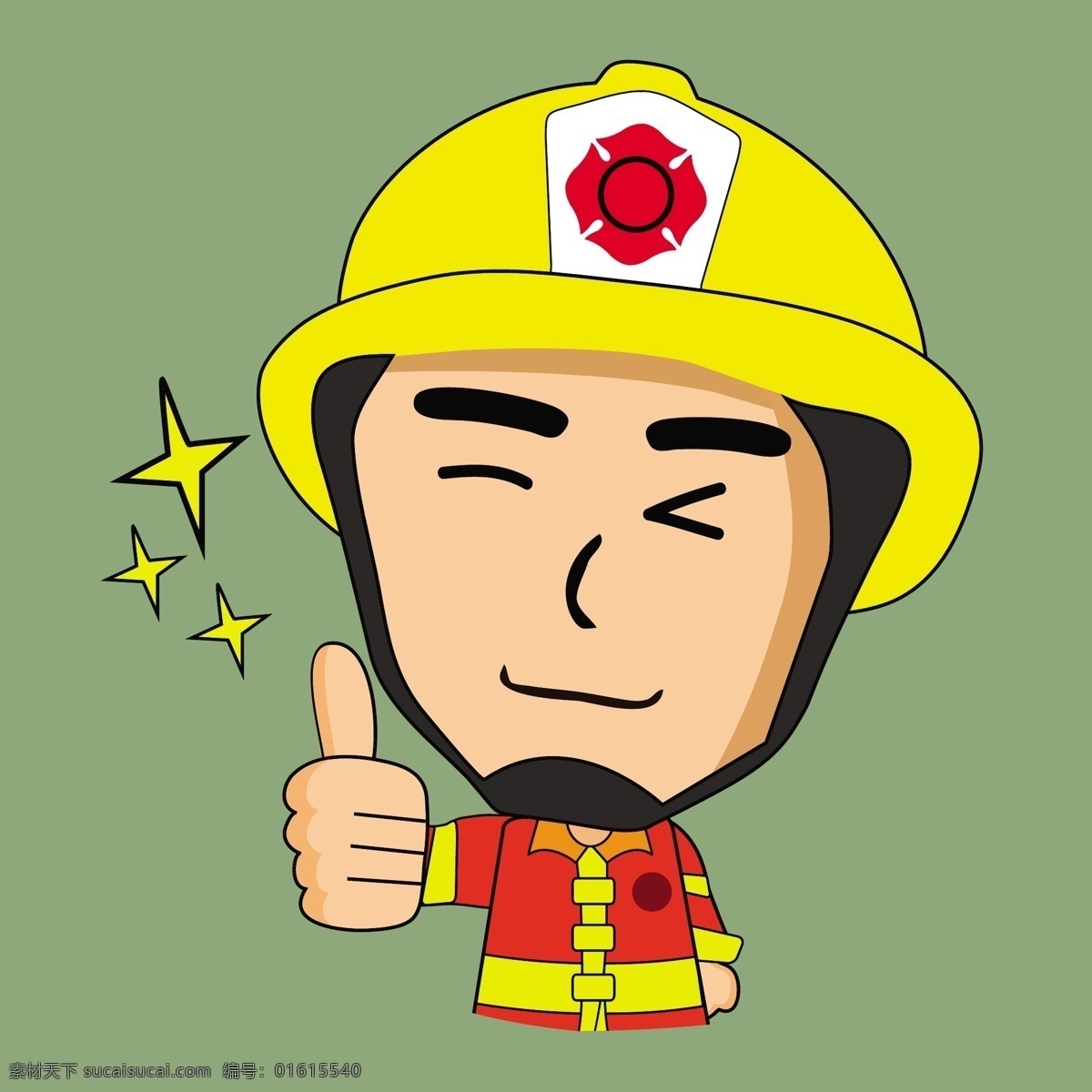 卡通 消防员 手指 矢量 星星 源文件 免费素材 广告背景 赞赏 表扬