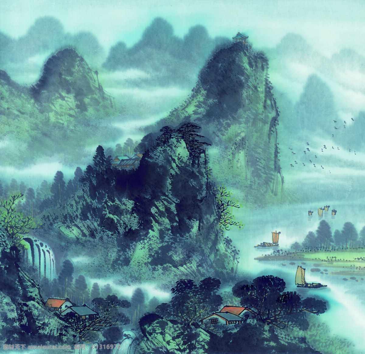 峰回路转 山顶 山峰 山峦 山脉 中华艺术绘画 山沟 文化艺术