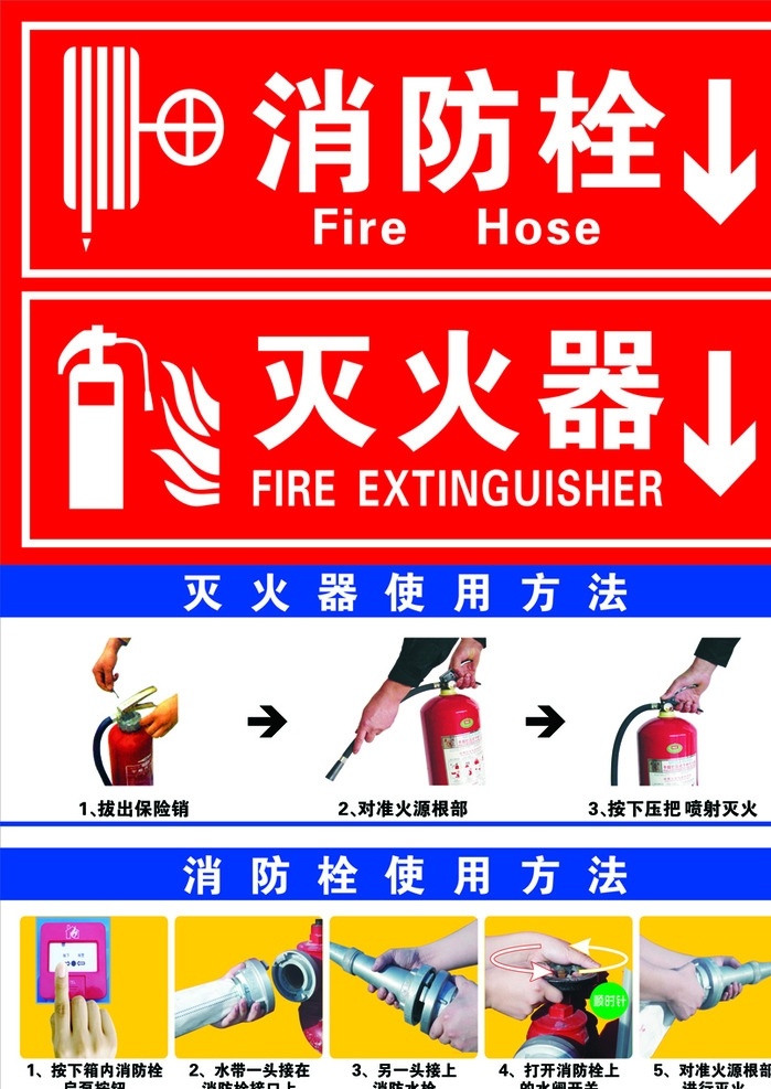 灭火器消防栓 灭火器 灭火器使用 消防栓 消火栓 消防栓使用 消火栓使用 灭火器标志 消防栓标志