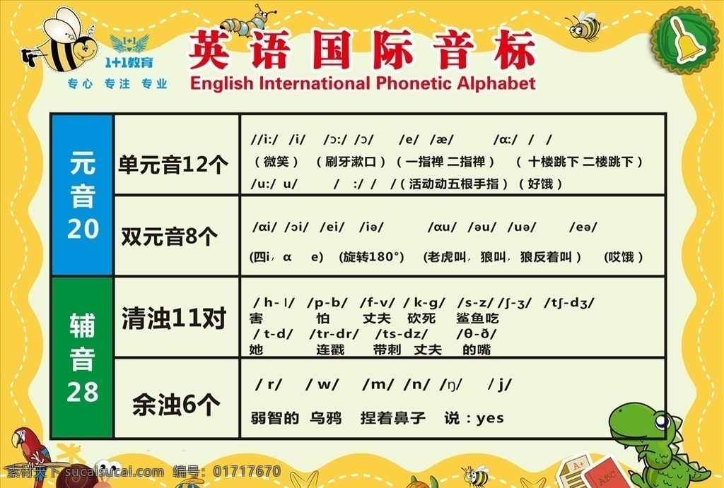 英语国际音标 音标 国际音标 音标展板 音标海报 学校 培训班 展板