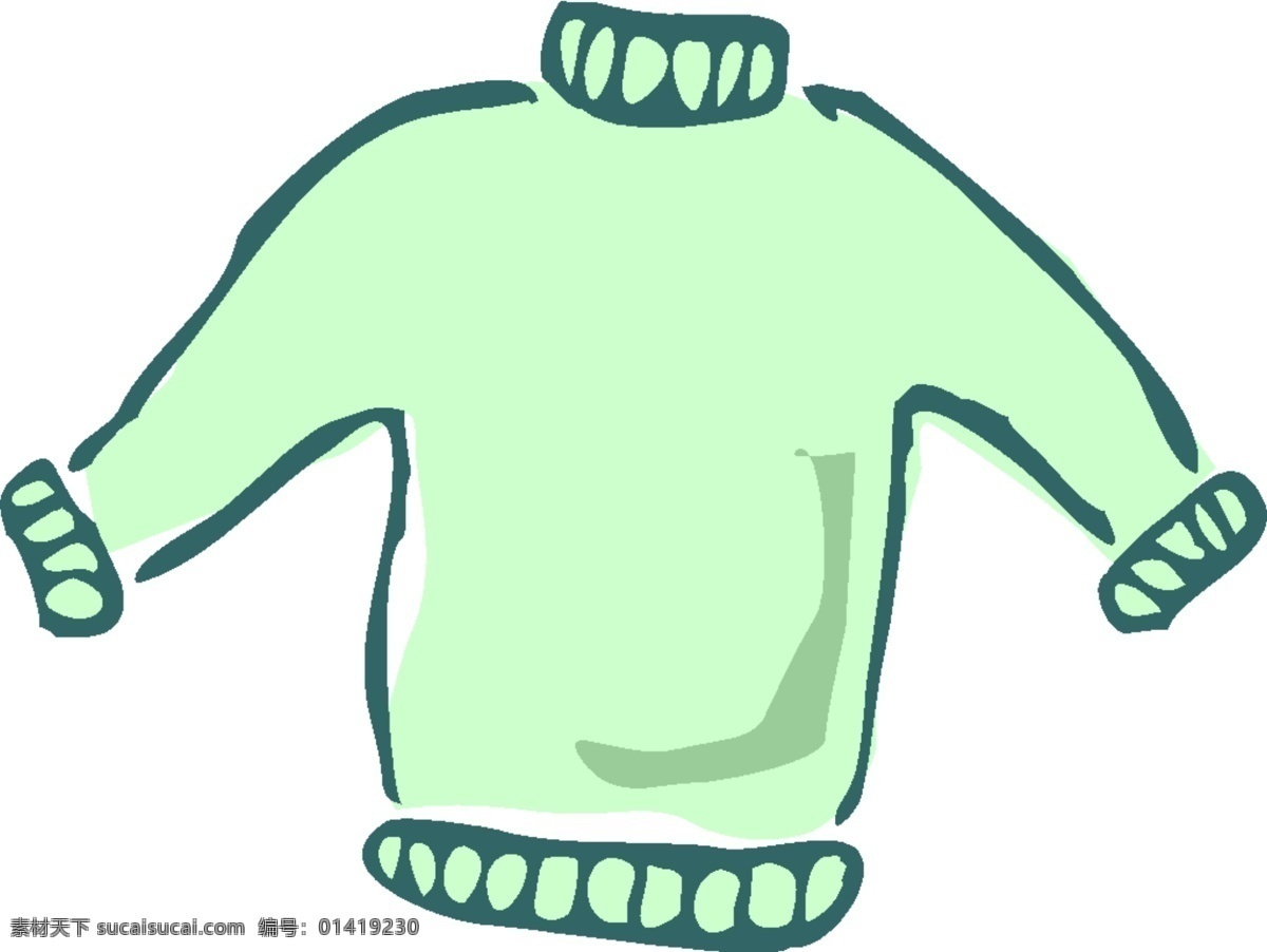 儿童 毛衣 长袖 高领 服装设计 服装款式图