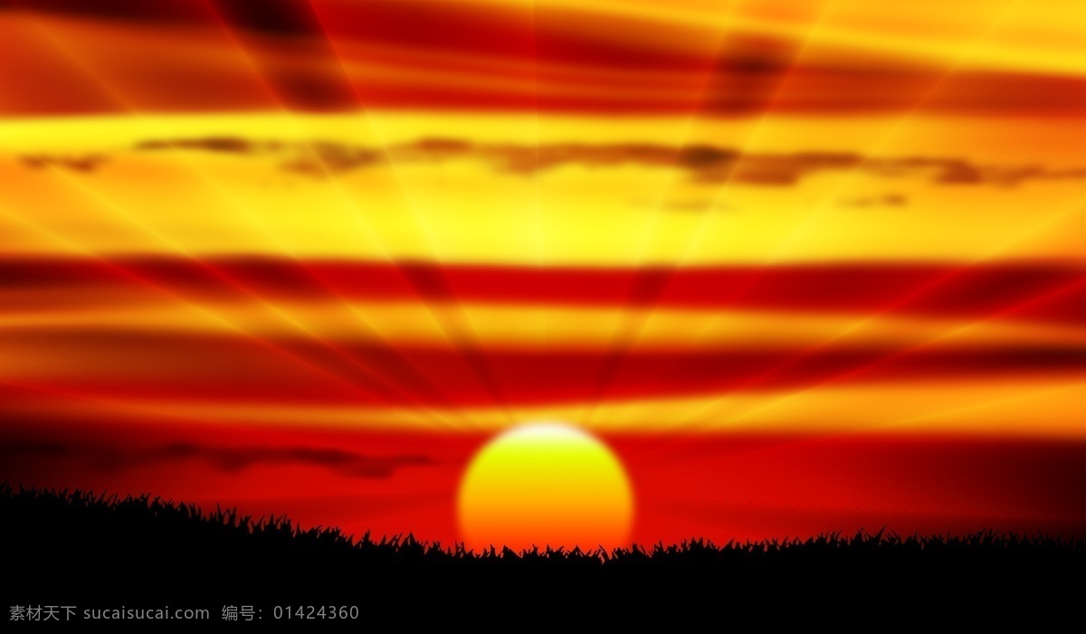 夕阳 余晖 矢量 背景 平面设计 自然 自然风格 矢量图 其他矢量图
