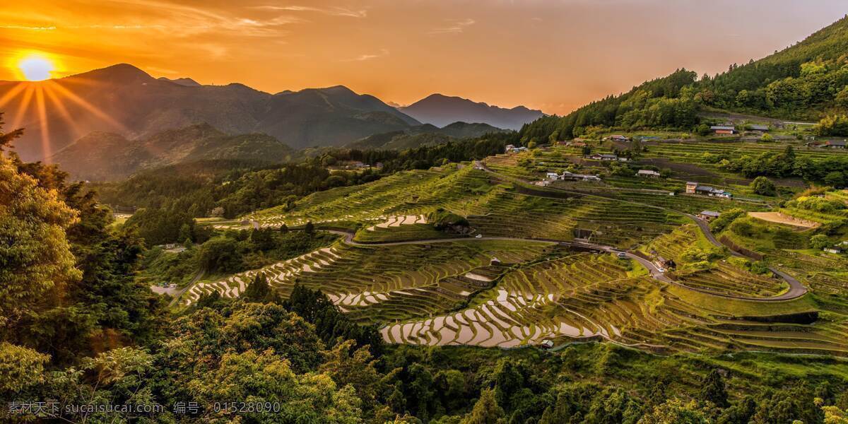 夕阳 下 大山 风景 美景 黄昏 高山 壮丽 多娇江山 自然景观 自然风景