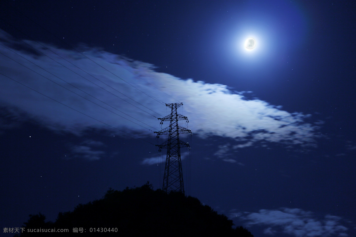 石门山的月亮 石门山 灯塔 电线杆 月亮 蓝色月亮 白云 夜空 满月 蓝色妖姬 山水风景 自然景观