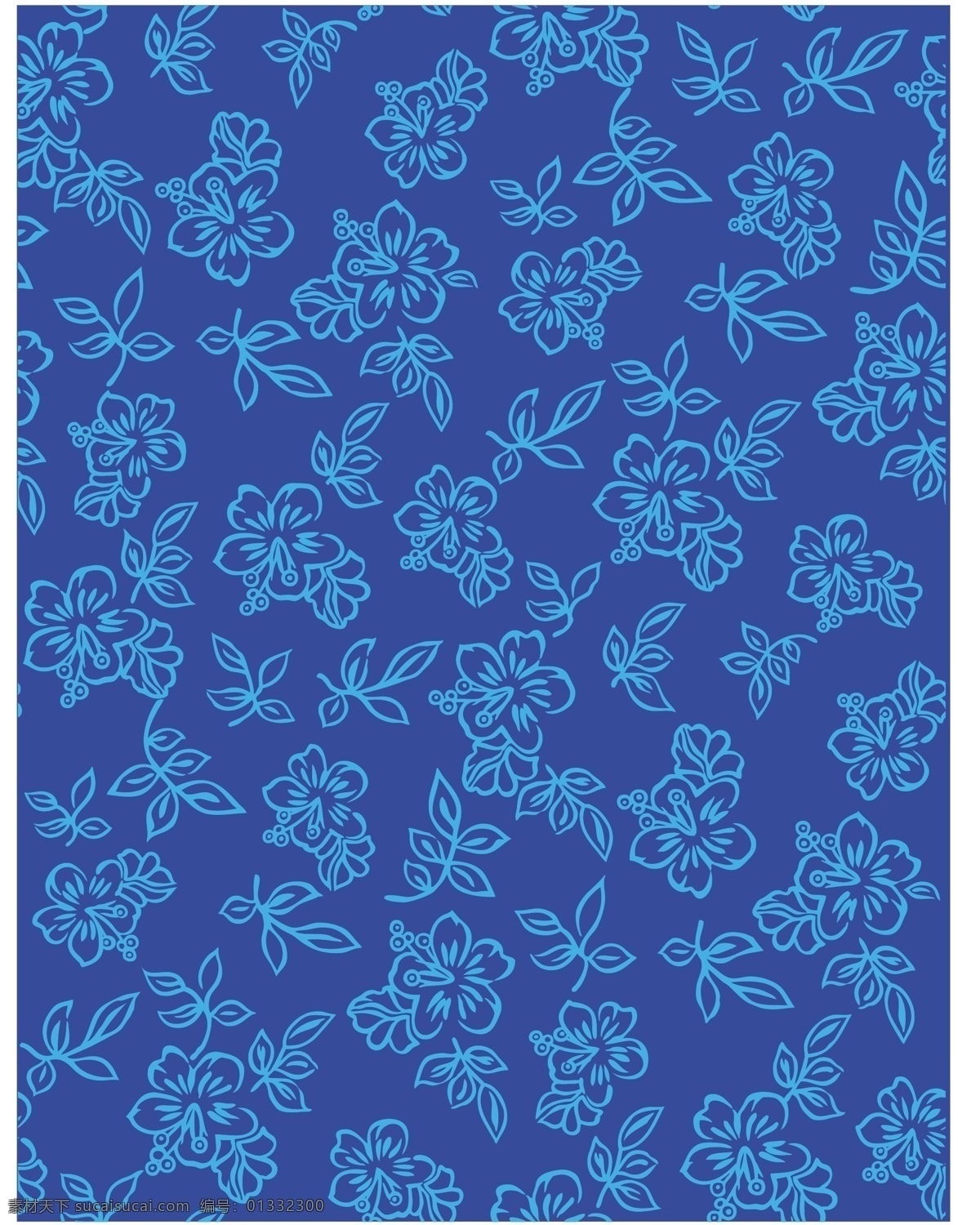 矢量 蓝色 暗 纹 背景 花朵 花纹 可爱 墙纸 矢量素材 树叶 素雅 小花 小碎花 矢量图 花纹花边