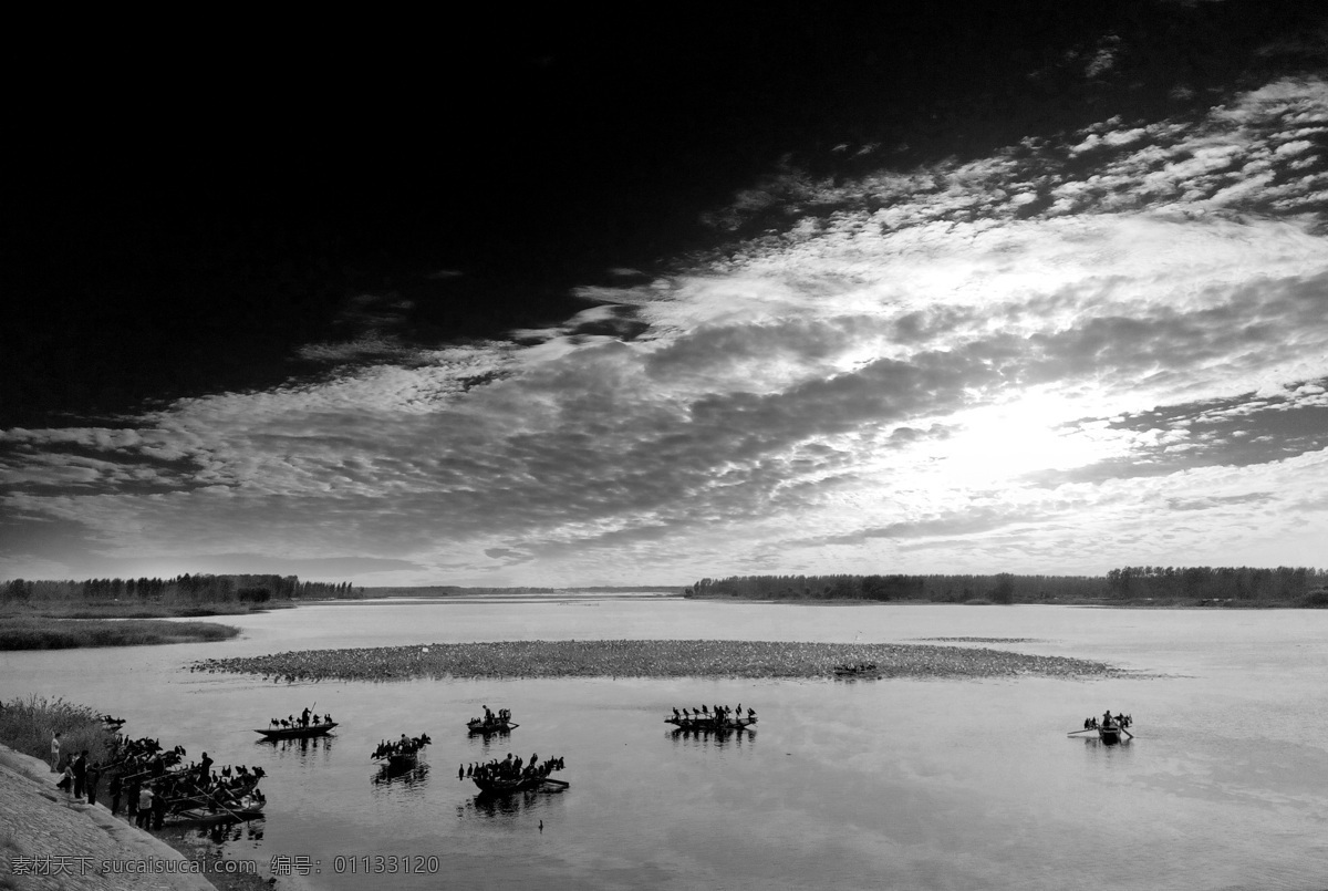 微山湖打渔 微山湖 打渔 风光 黑白 湖面 风景 打鱼 船 渔船 水鸟 旅游摄影 自然风景