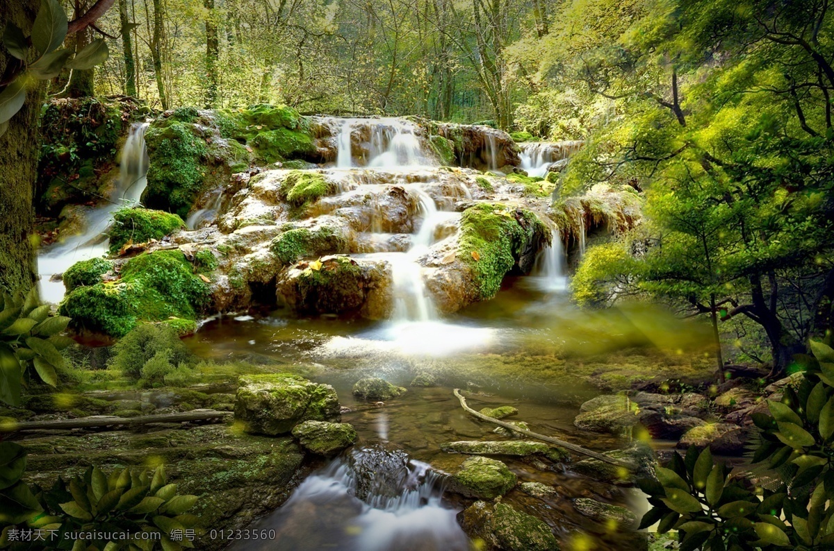 高山流水瀑布 高山流水 瀑布 森林风光 春暖花开 蓝天白云 春天 春天的气息 春意 开春 春天的景色 绿色的树叶 景色优美 风景如画 梦幻森林 梦幻 森林 丛林 树林 热带 雨林 分层