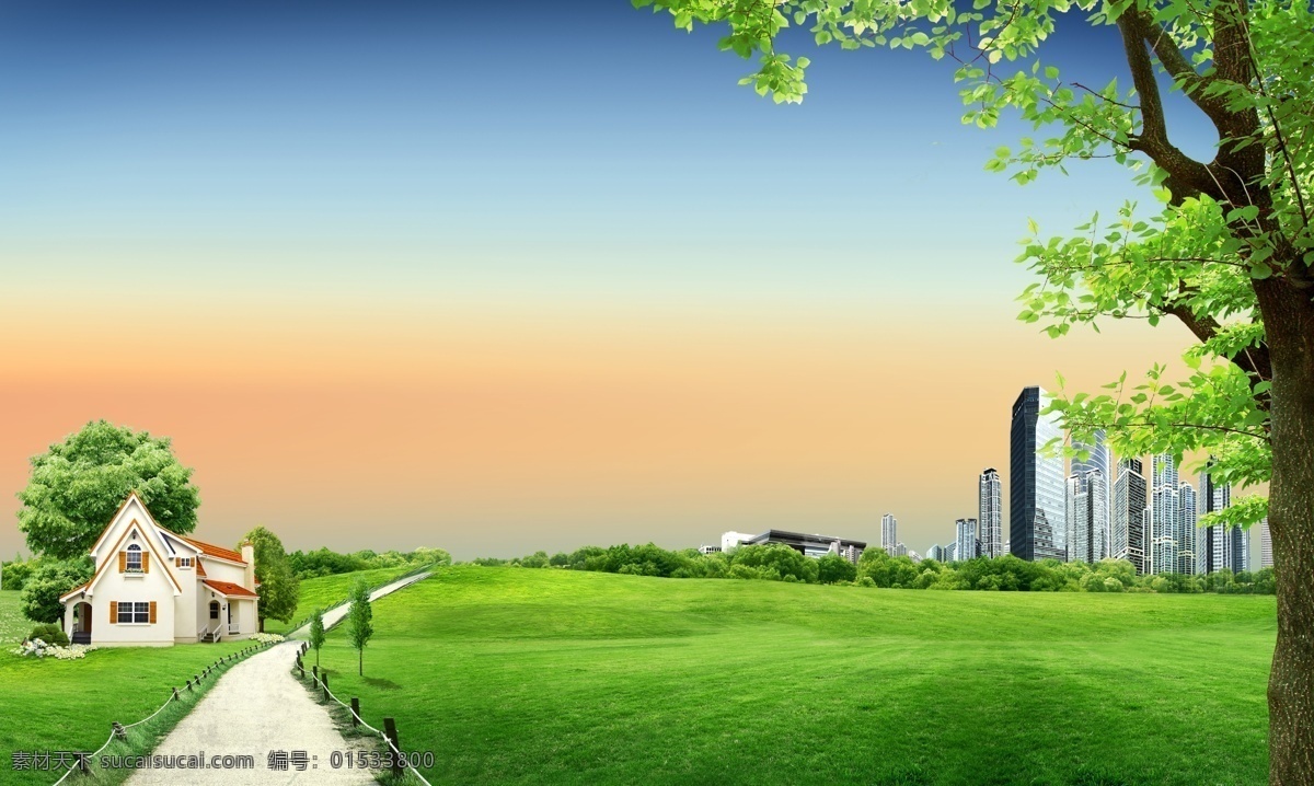 草地 别墅 景观设计 草地风景设计 鲜花风景设计 风景设计 风景背景 风景广告 鲜花风景 环境设计 环境广告 环境背景 环境素材 环境宣传广告