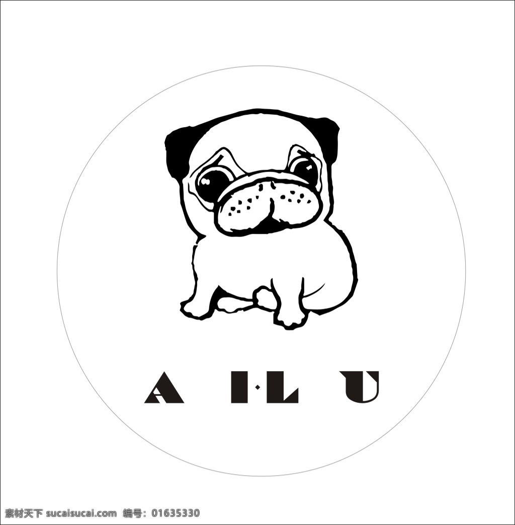 宠物 店 logo 狗 狗头 狗狗头像 法斗 ailu字母 al字母 矢量