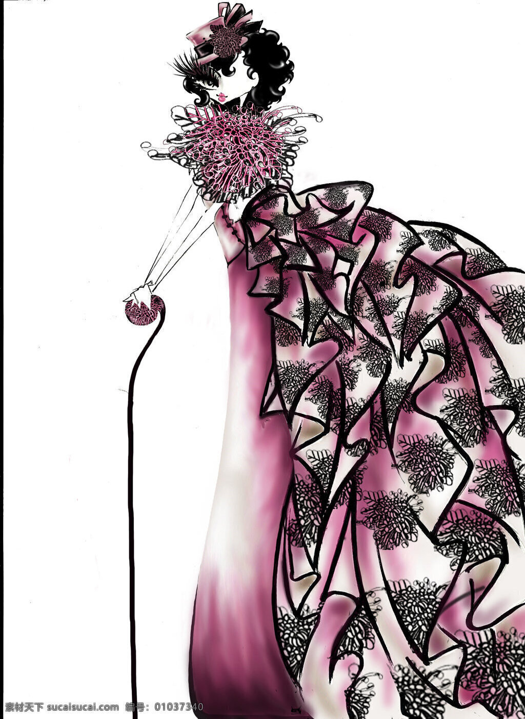 紫色 花纹 连衣裙 设计图 服装设计 时尚女装 职业女装 职业装 女装设计 效果图 短裙 衬衫 服装 服装效果图 礼服
