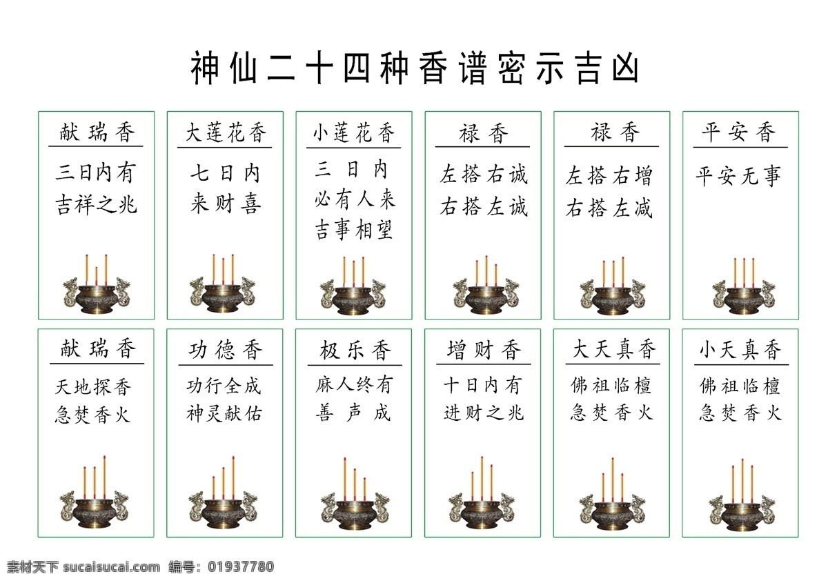 香谱 香 烧香 看香图 上香图 源文件