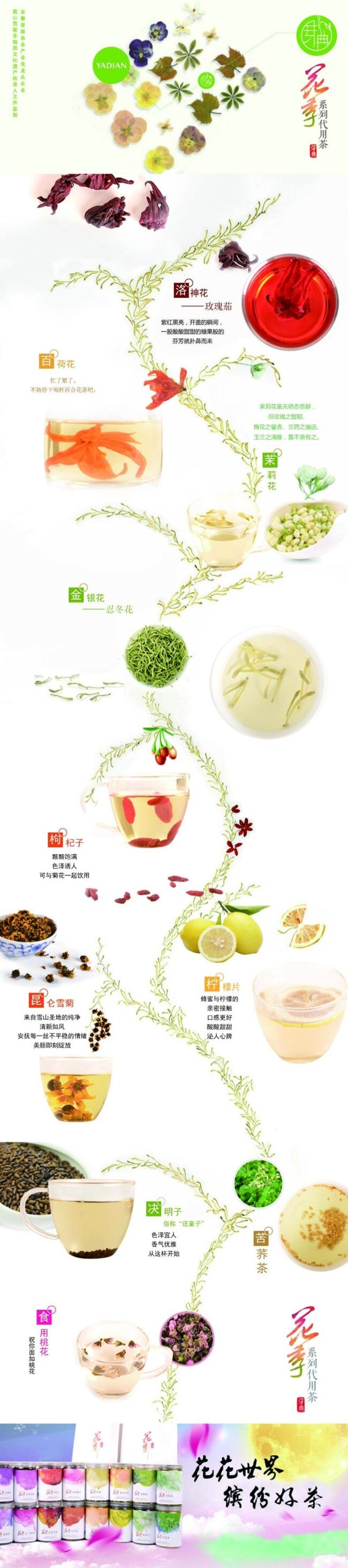 花草茶详情页 淘宝网店装修 宝贝描述 淘宝内页设计 节日模板 淘宝首页 白色