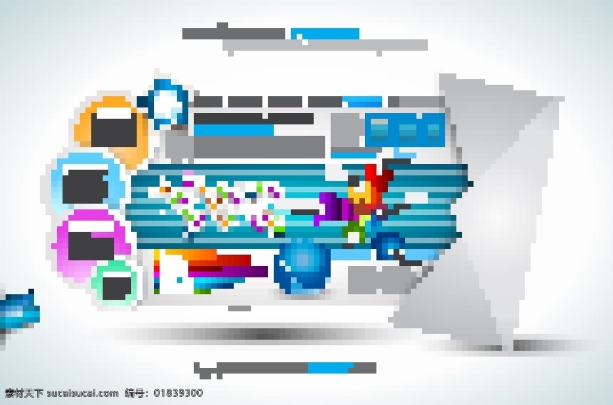 酷 炫 折纸 网页模板 矢量 矢量图 其他矢量图