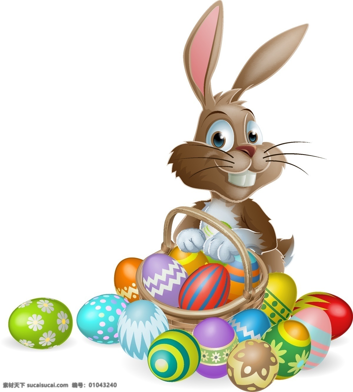 复活节 复活节海报 手绘 卡通兔子 鸡蛋 彩蛋 复活节背景 节日庆祝 文化艺术 矢量