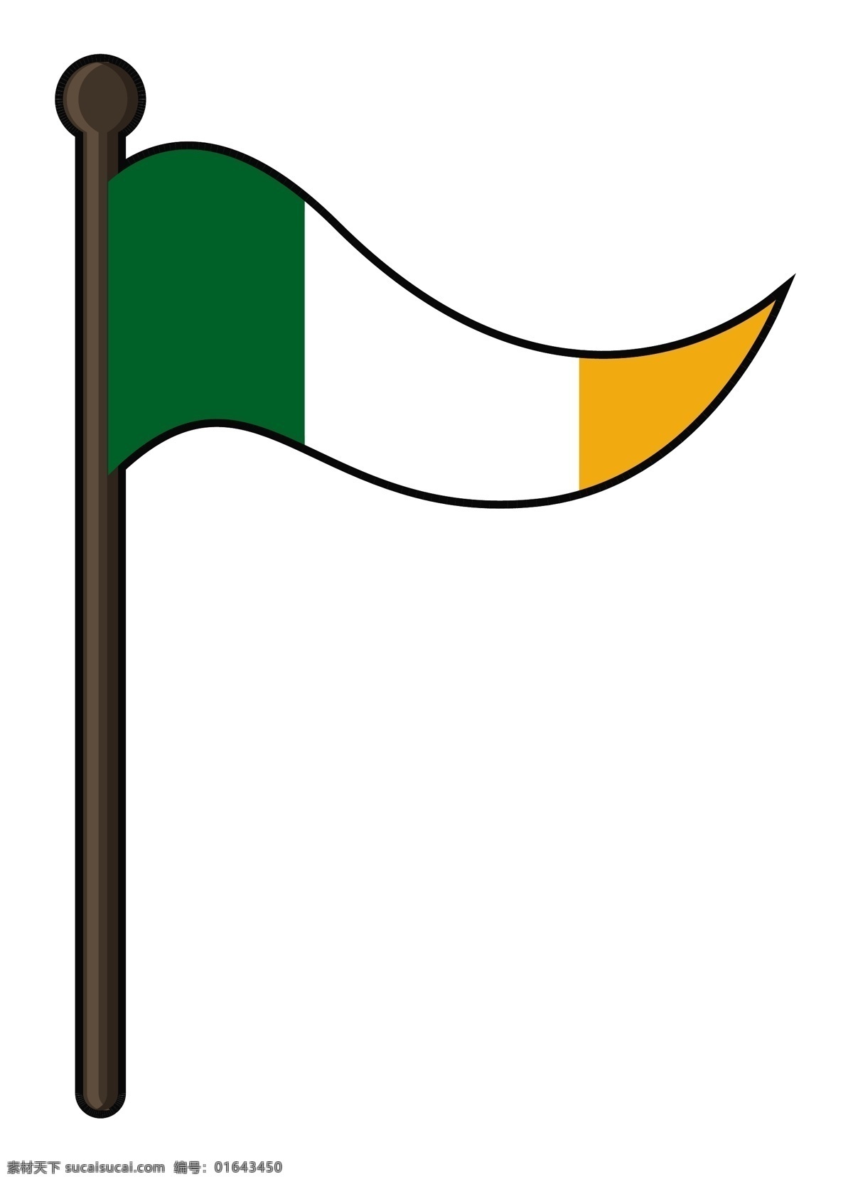 爱尔兰 国旗 矢量 白色