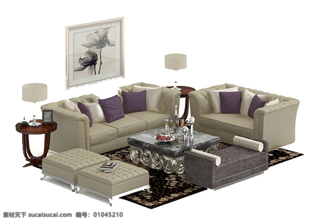 3d 精 模 模板下载 素材图片 3d沙发 室内模型 家装素材 客厅素材 高档沙发 max 白色