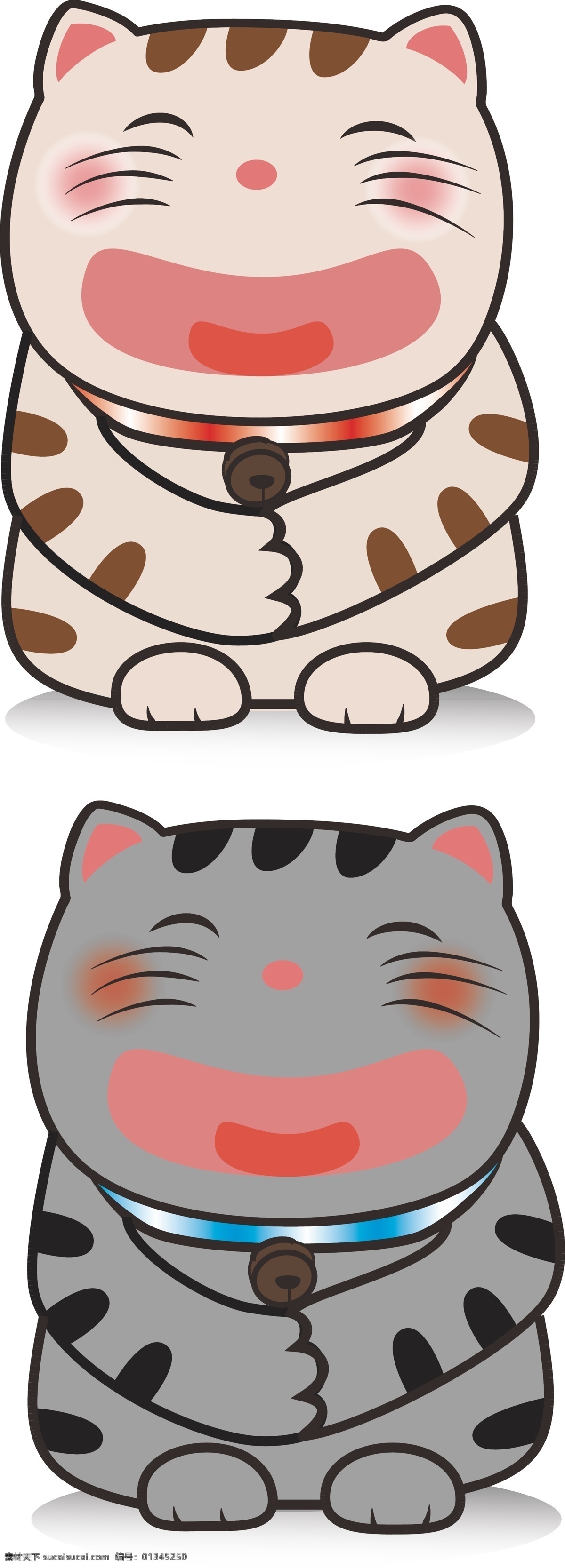 胖胖招财猫 招财猫 可爱 春节 猫咪 猫 卡通设计 矢量