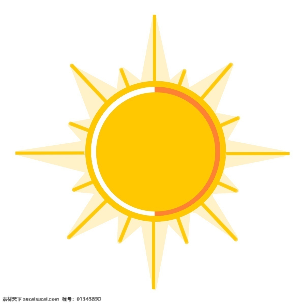 晴天 天气 图标 插画 晴天天气 卡通插画 天气图标 天气插画 气象 火红的太阳 强烈的太阳