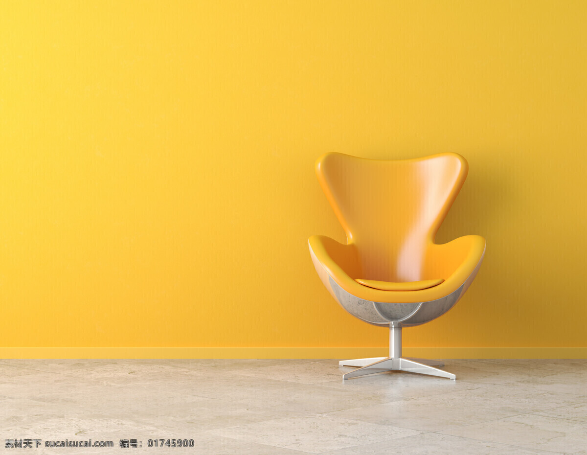 黄色 墙边 椅子 墙壁 装修 装饰 室内设计 环境家居