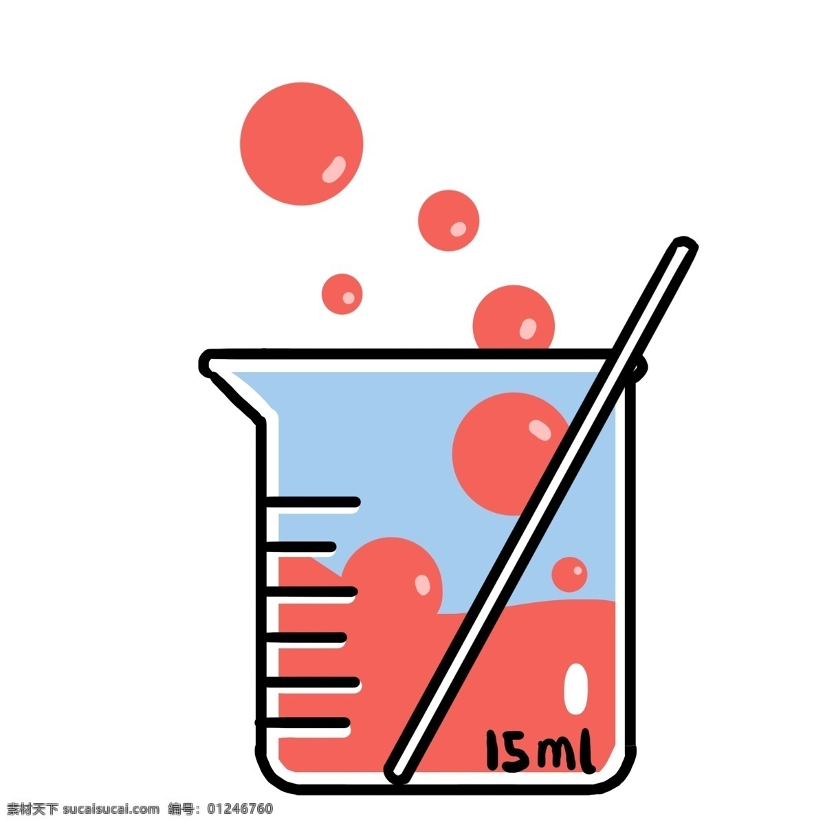 化学 仪器 量杯 插画 红色的液体 卡通插画 化学仪器 化学器具 化学用品 化学插画 化学的量杯