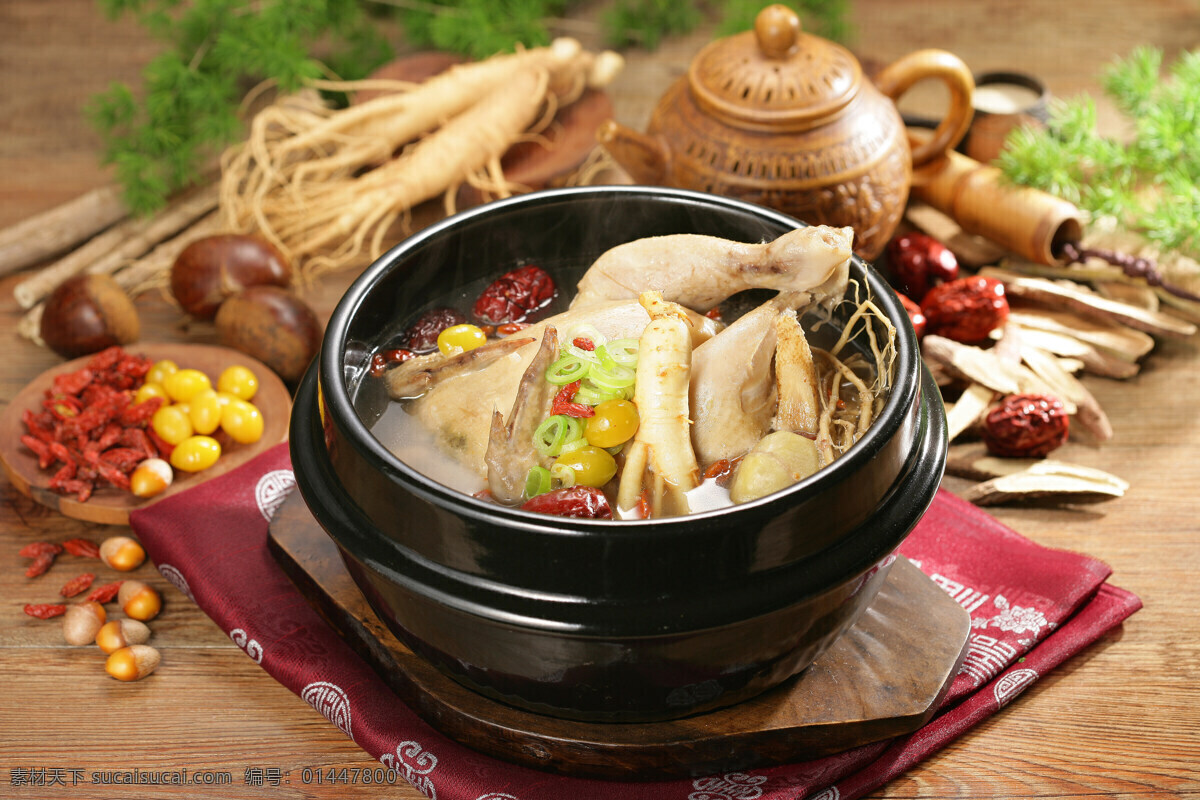 韩国料理 菜 参鸡汤 美食 饮食 韩国传统美食 餐饮 餐饮美食 传统美食 摄影图库