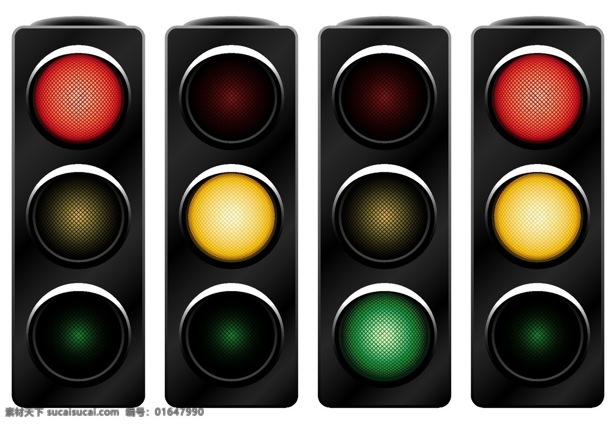 红绿灯 交通灯 标识 矢量 红灯 红色 黄色 交通 交通标识 绿色 绿灯 黄灯 矢量图 其他矢量图