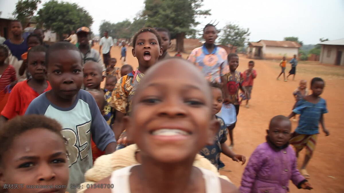 视频免费下载 快乐 非洲 儿童 按照 股票 视频 摄像机