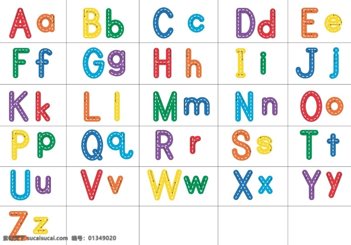 字母 儿童 学习 卡 26字母 a b c 学习卡 字母教学卡 卡通设计