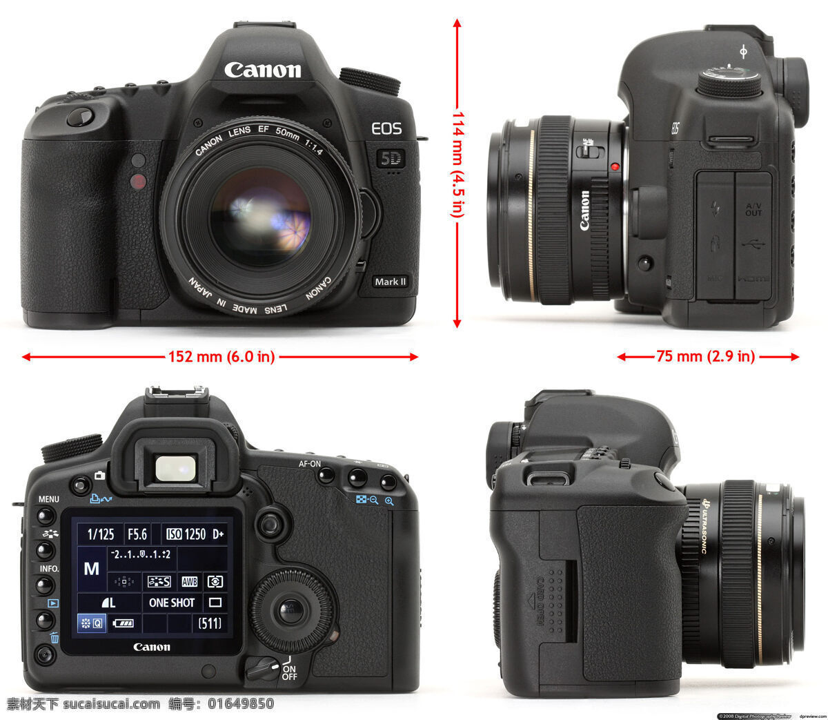 ii mark 佳能 eos5d 摄影图 相机 图片库
