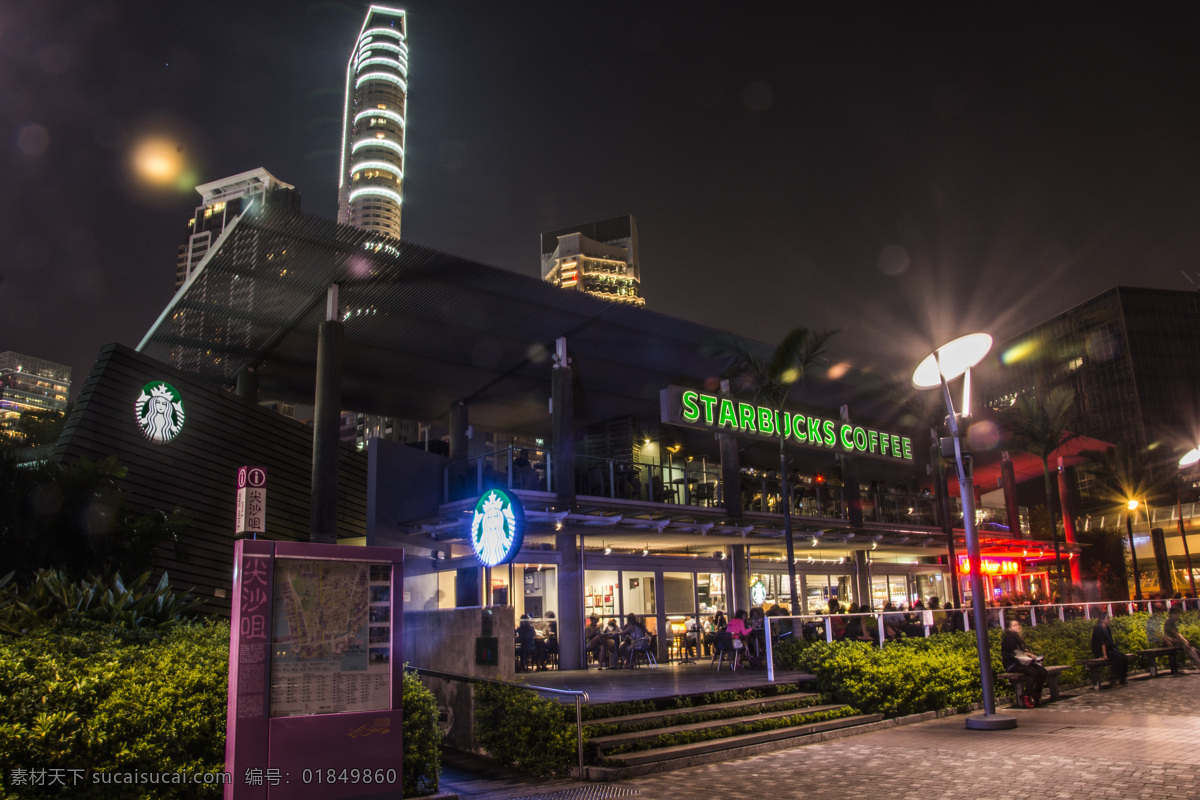 星巴克夜景 星巴克 夜景 咖啡 拍照 建筑摄影 建筑园林 香港