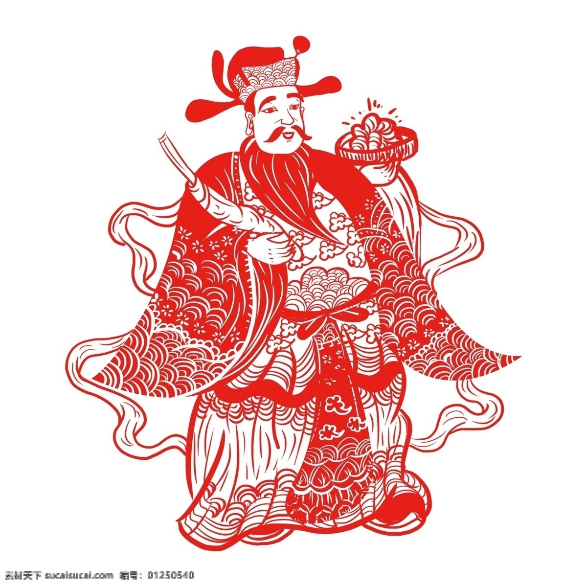 中国 风 装饰 财神爷 透明 节日元素 春节元素 免扣素材 卡通