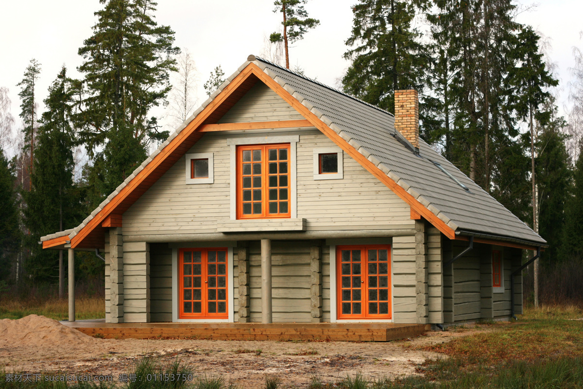 欧式 木屋 树林 木头别墅 木头房子 房屋地产 木屋风景 房子风景 建筑风景 建筑设计 环境家居