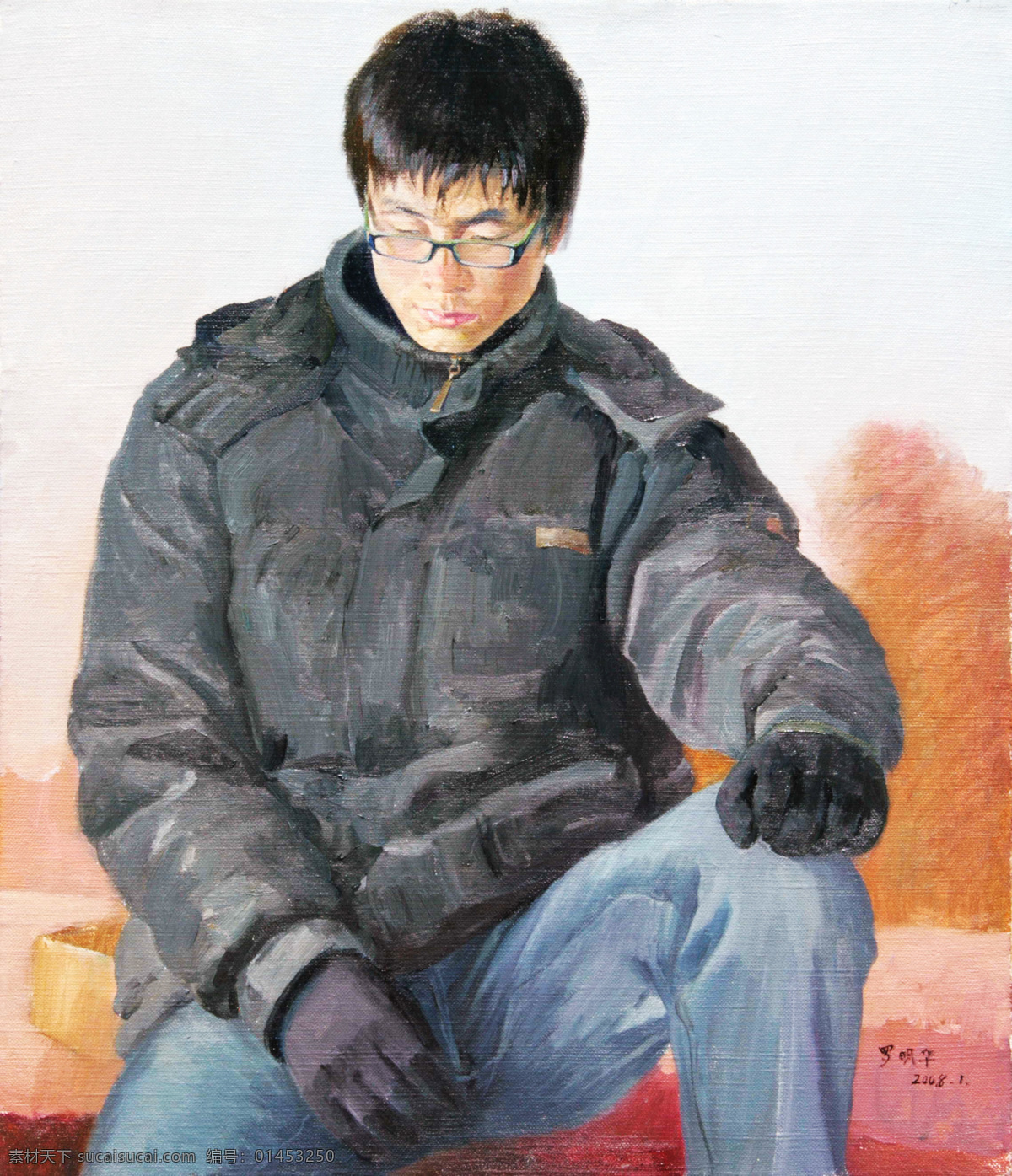 表情 动作 服饰 绘画书法 美术 男人 男子 人物画 男人像 油画 男青年 姿势 油画艺术 油画作品21 文化艺术 家居装饰素材