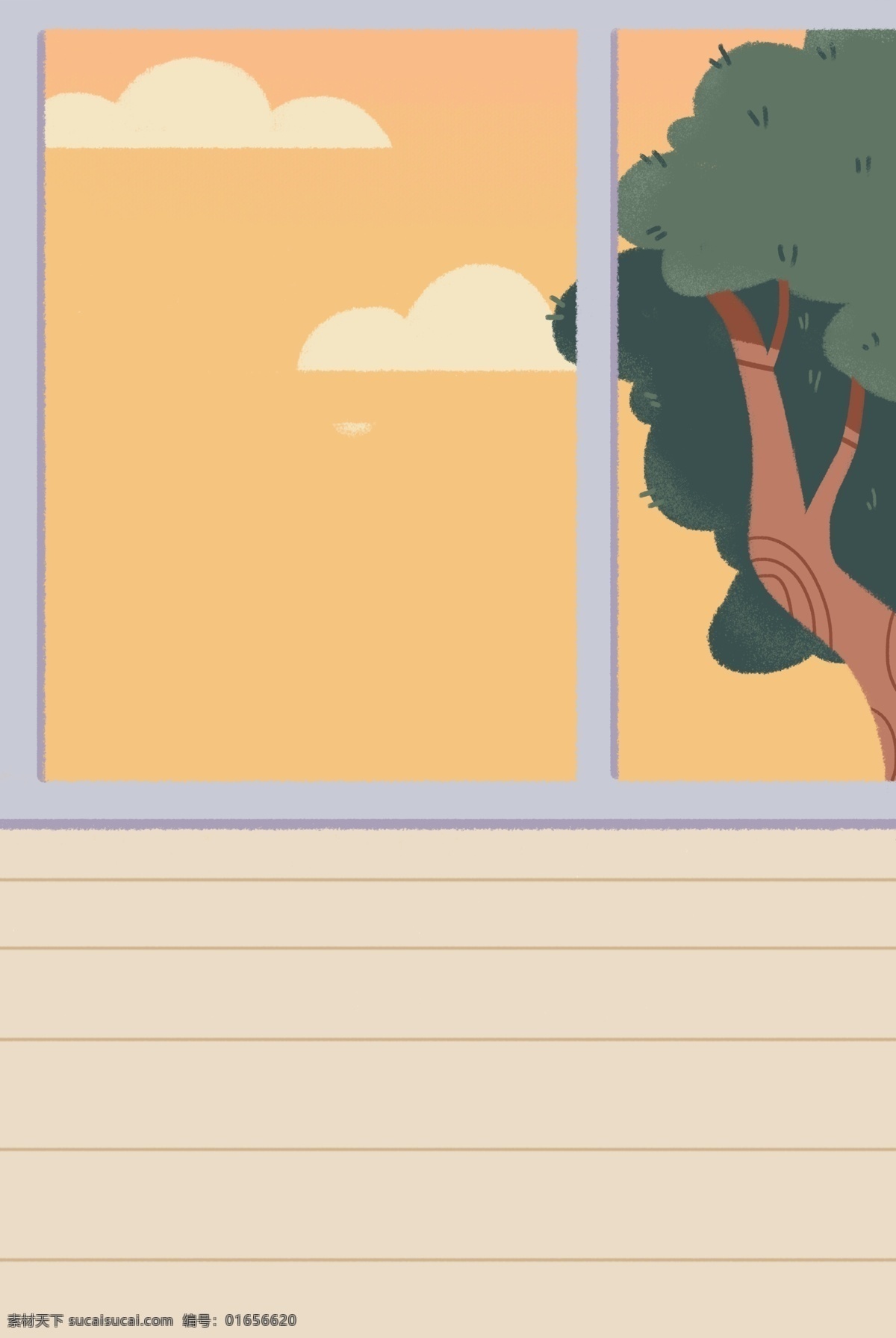 卡通 橙色 天空 植物 免 抠 图 卡通大树 叶子 绿色植物 生态植物 漂亮的植物 卡通窗户 免抠图
