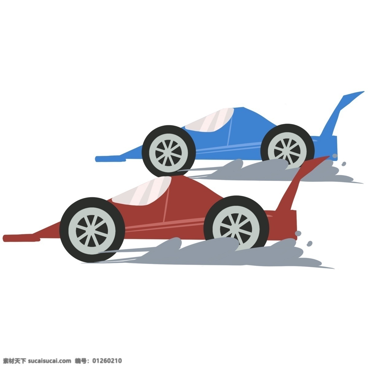 比赛 快速 行驶 赛车 插画 比赛的赛车 快速的赛车 卡通插画 赛车插画 汽车插画 红色的汽车 蓝色的汽车
