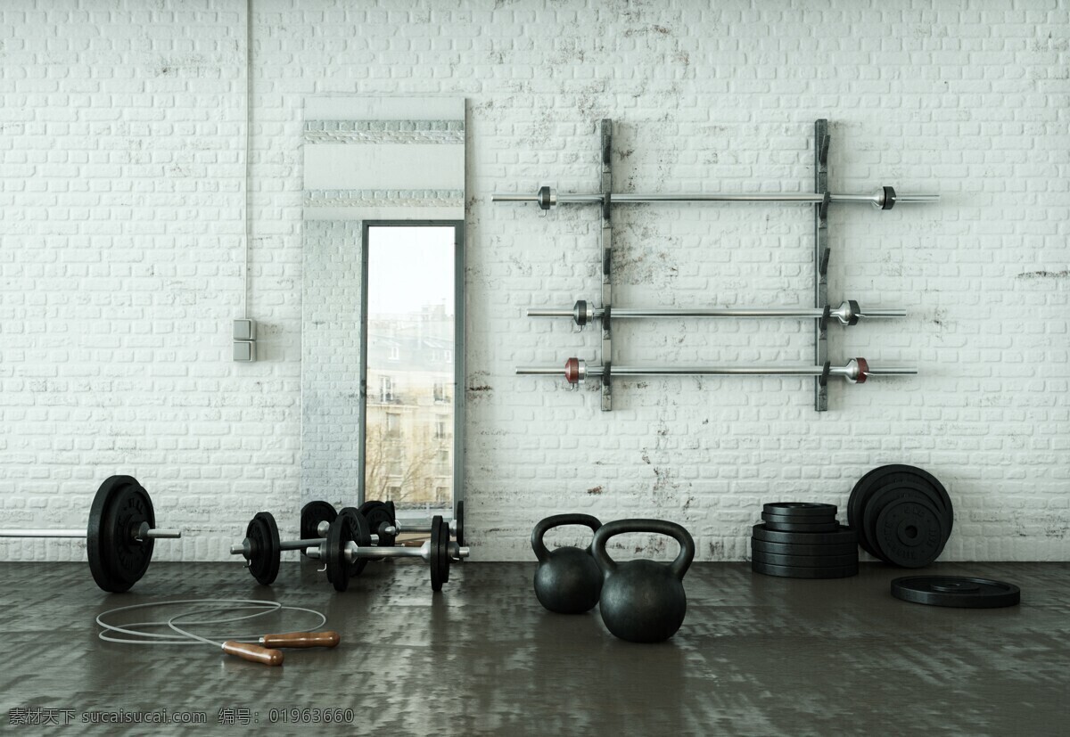 健身房 3d 效果 健身运动 健身器具 健身 室内布置 室内 背景 墙 3d设计