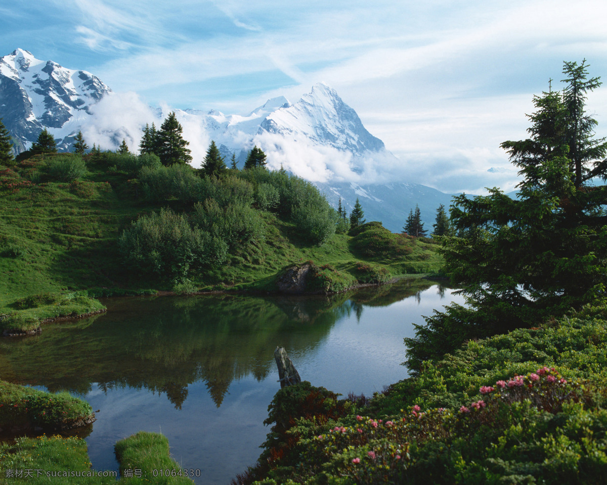 风景 雪山 湖泊 自然景观 风景名胜 摄影图库