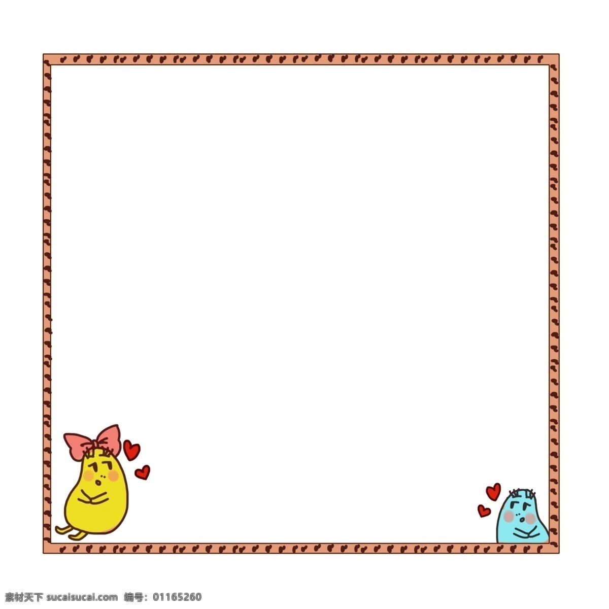 可爱 小鸡 边框 装饰 可爱的边框 黄色小鸡 蓝色小鸡 蝴蝶结装饰 创意边框 正方形边框 棕色边框