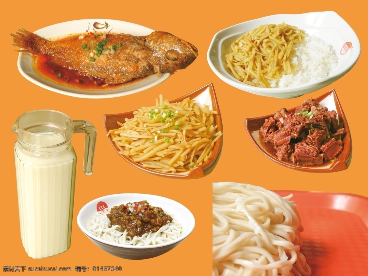 菜品 菜谱 分层 小黄鱼 土豆丝盖饭 一扎豆浆 土豆丝 红烧排骨 茄子干拌面 面摄影 分层菜品 高像素 源文件