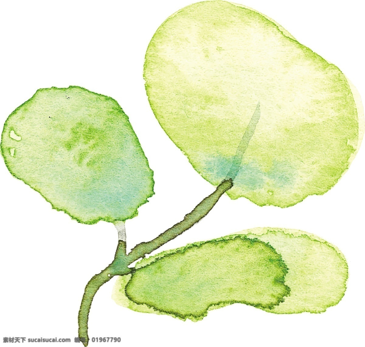 创意 手绘 绿植 矢量 绿色 叶子 抽象 简约 免扣素材 卡通