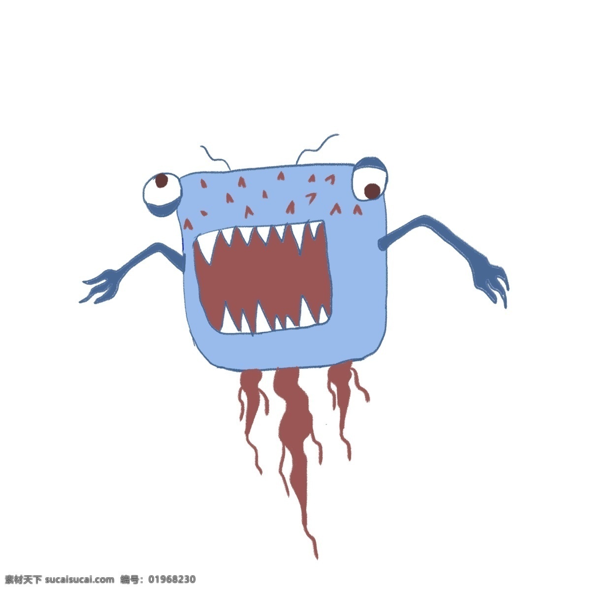 可怕 有害 细菌 插画 可怕的细菌 卡通插画 细菌插画 病菌插画 传染细菌 有害病菌 蓝色的胳膊