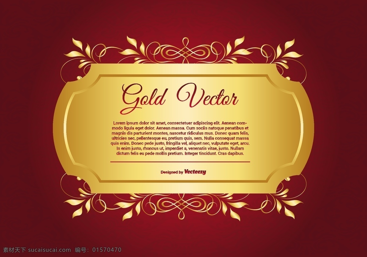 金色 信息 图 框 矢量 红色背景 花边 花纹 金色信息图框 矢量素材