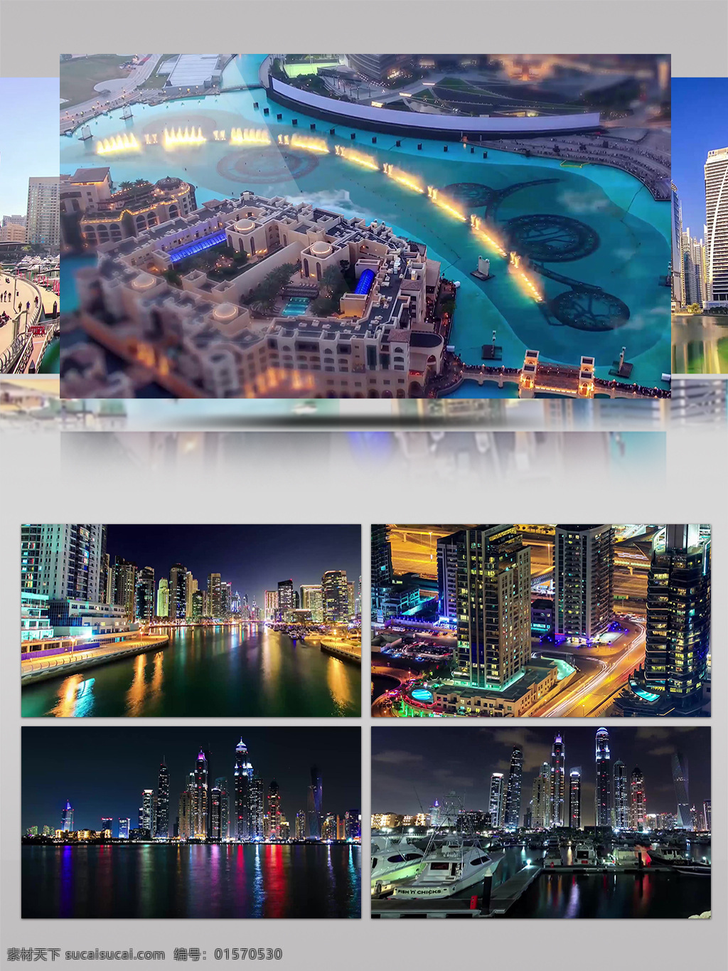 4k 现代科技 科幻 城市 迪拜 旅游 景观 人文 科技 夜景 现代 观光 城市天际线