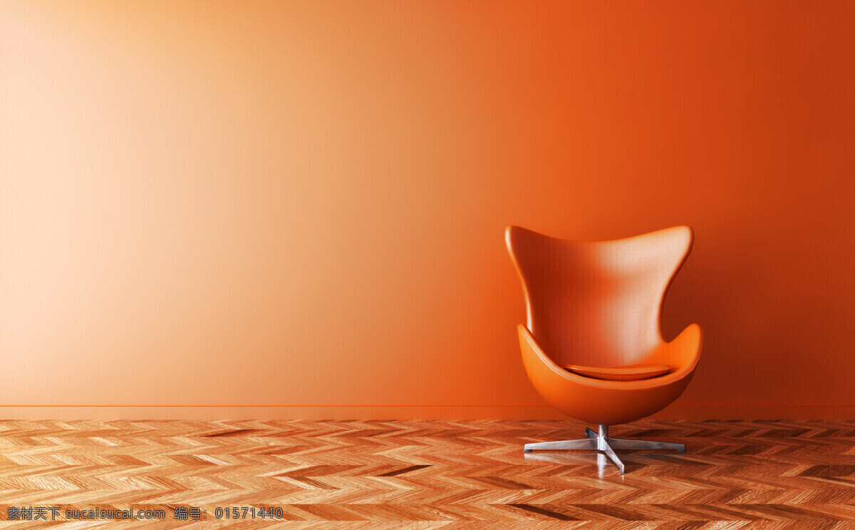 橙色 墙壁 沙发椅 墙纸 沙发 装修 高清图片下载