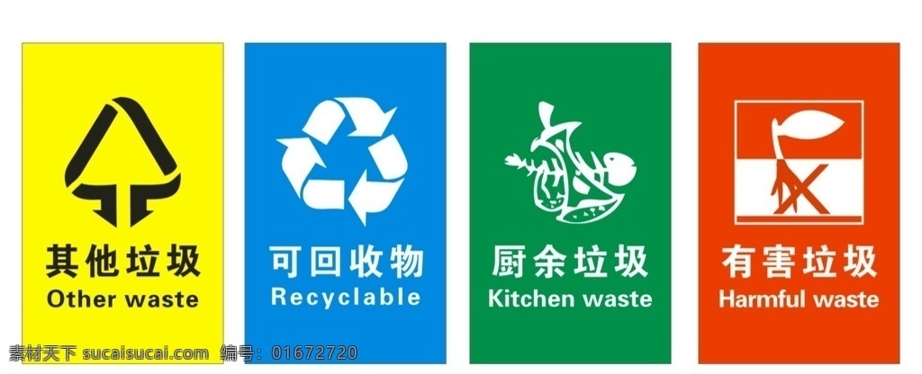 垃圾桶标识 垃圾桶 标识 垃圾桶标志 垃圾桶贴 可回收垃圾